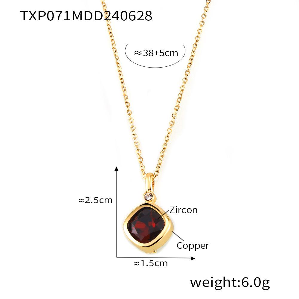New Creativity Can Be Exchanged For 12 Kinds Of Colored Zircon Treasure Box Earrings 12 Birthstone Square Necklace Jewelry Set