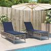 2 Piece Sun Lounger Set with Table Gray Poly Rattan