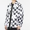 adidas Neo U Vbe Rev Jkt Plaid Print Logo Button Down Long Sleeve Flip Collar Jacket Unisex Jackets Black White HU1111