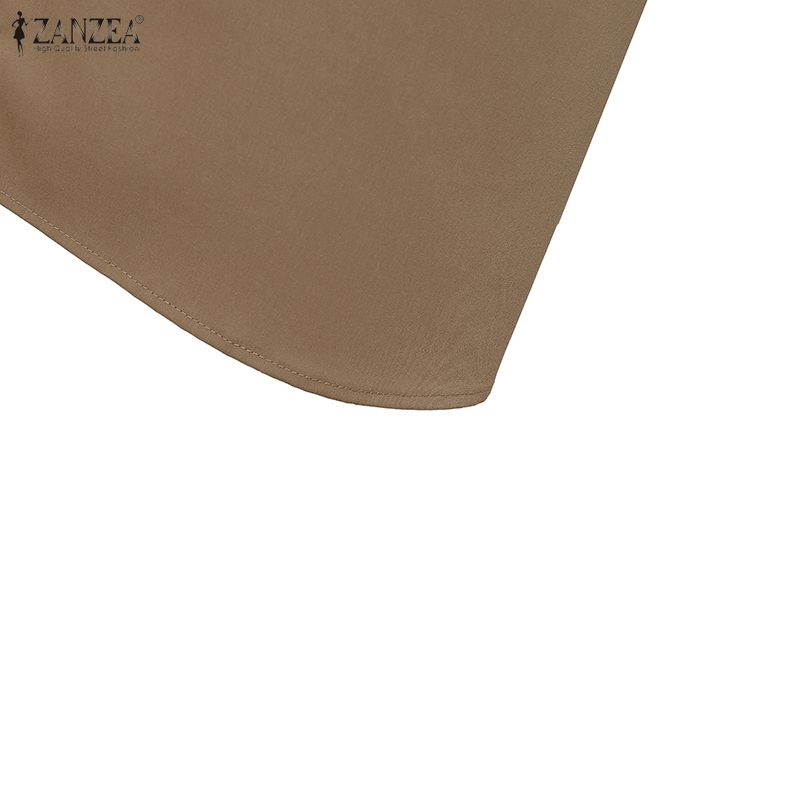 ZANZEA Жіноча повсякденна літня сукня з коротким рукавом з відкладним коміром