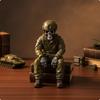 Seated Skeleton Figurine Decorative Statue Halloween for Parties