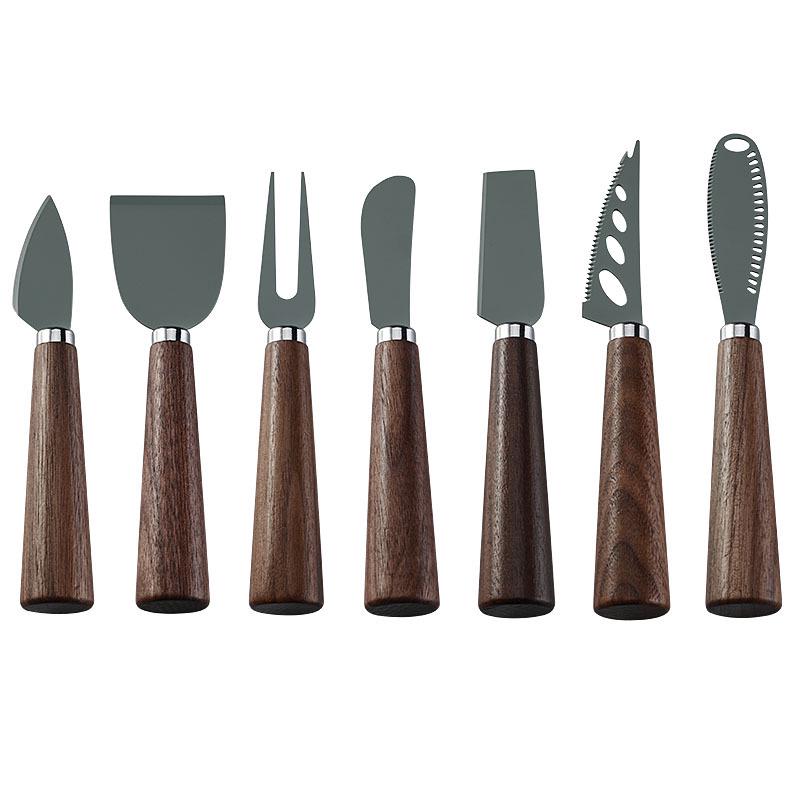 Walnut Handle Stainless Steel Cheese Knife - Western Cutlery and Butter Scraper