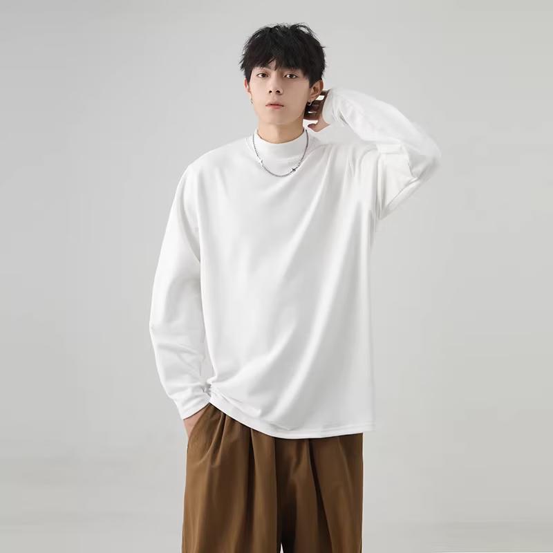 Men's Double-Sided Velvet Semi-Turtleneck Tee