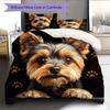 Black Yorkshire Terrier Pattern Bedding Home Decoration Birthday Gift (1 * Duvet Cover + 2 * Pillowcase, Without Core)