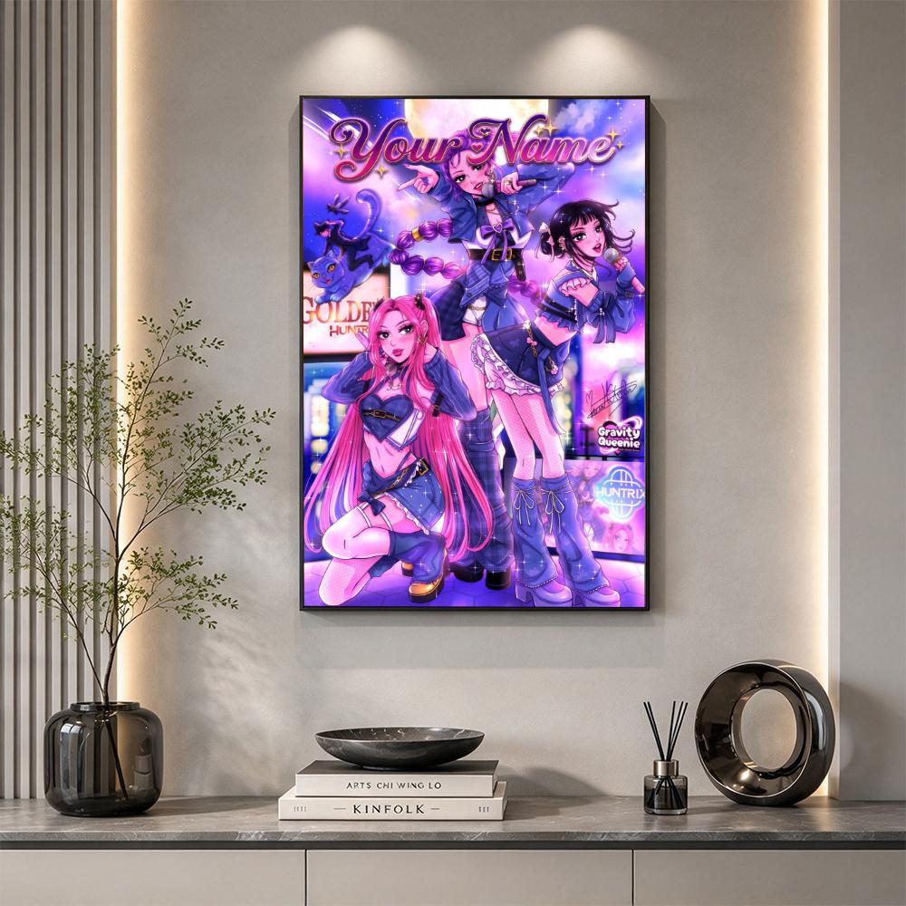 Kpop Demon Hunters Customize Your Name Diamond Painting Round Diamond Rhinestones Mosaic Diamond Embroidery Wall Paintings Rhinestones Gift Frameless