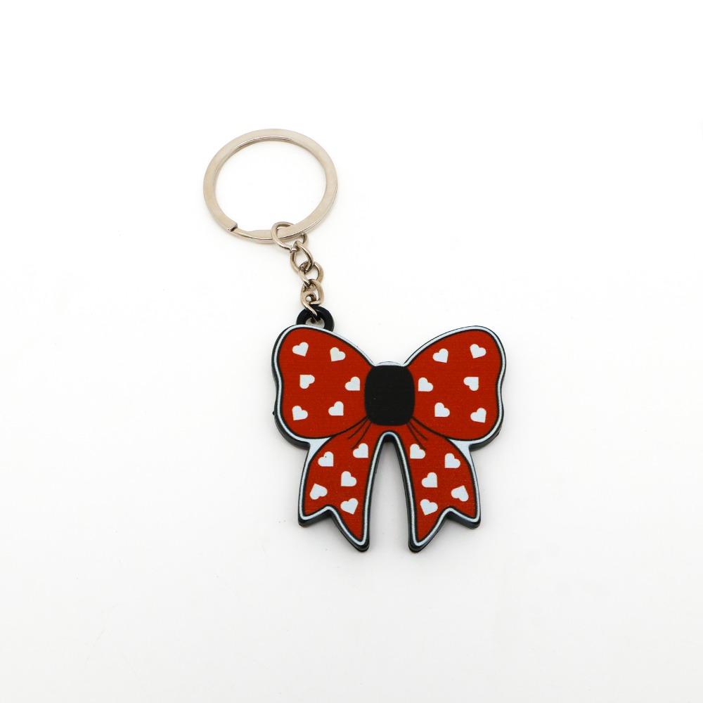 Non Slip 2 in 1 Bow Keyring Bow Tie Shape Bow Jar Remover Decorative Bow Keyring Bag Charm красный