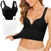Women's Fashion Beauty Sports Bra Backless Large Backless Straps Soft Support Underwear 2pcs