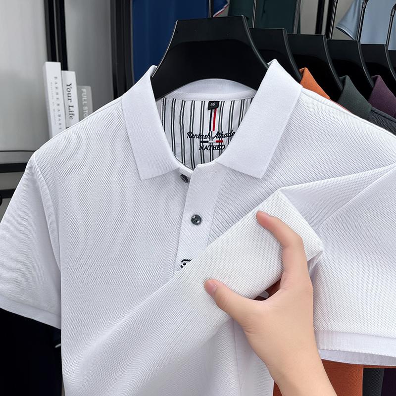 Light Luxury High-quality Summer Pure Cotton Lapel Short Sleeved T-shirt Fashion Trend Polo Shirt Top