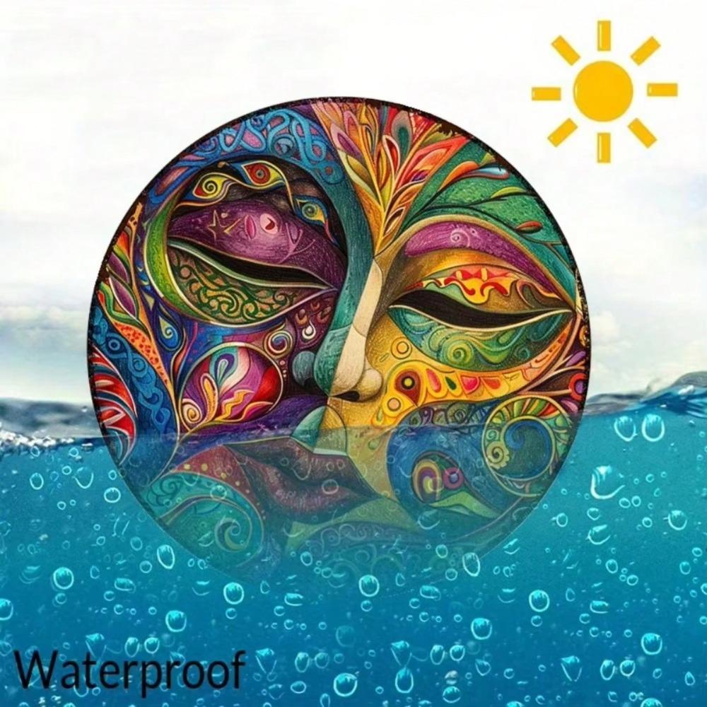 Metal Wall Art Sign Colorful Mask Design Indoor Outdoor Decor for Home Garden Bar