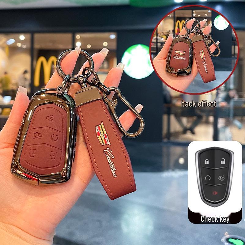 2025 Cadillac XT5 Key Case: Metal Leather Shell for CT5/CT4/CT6/XT4/GT4 Models