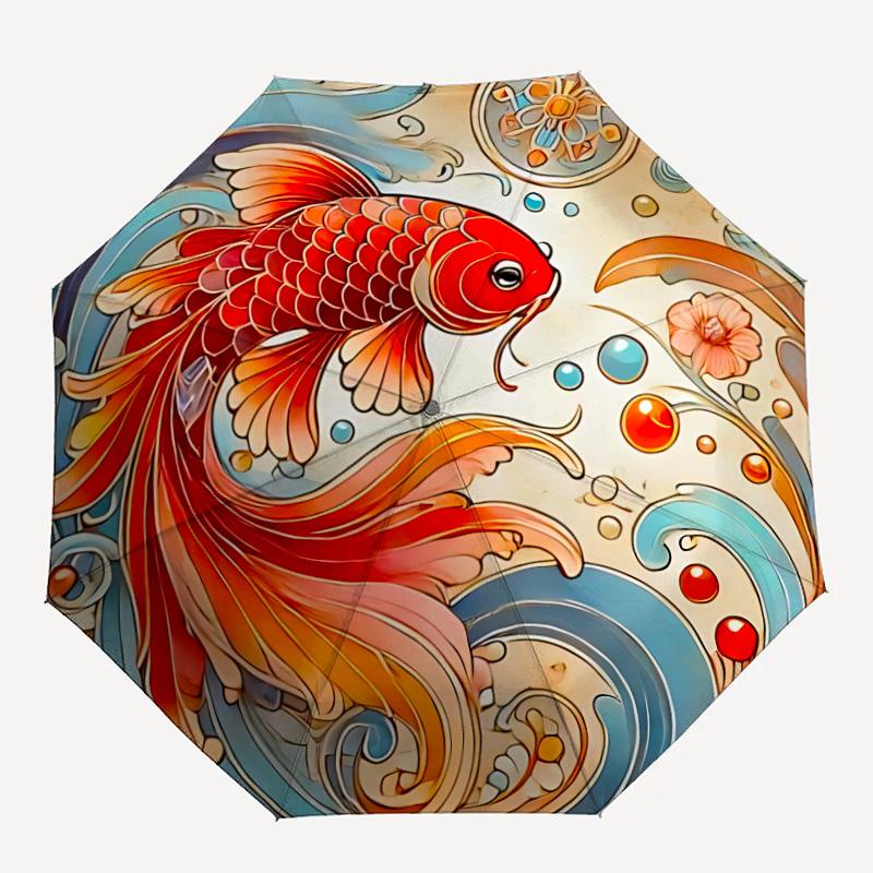 

1pc Koi Pond Automatic Open/Close, 8-Rib Durable Frame, Compact Folding, Elegant Man/Women s Travel055