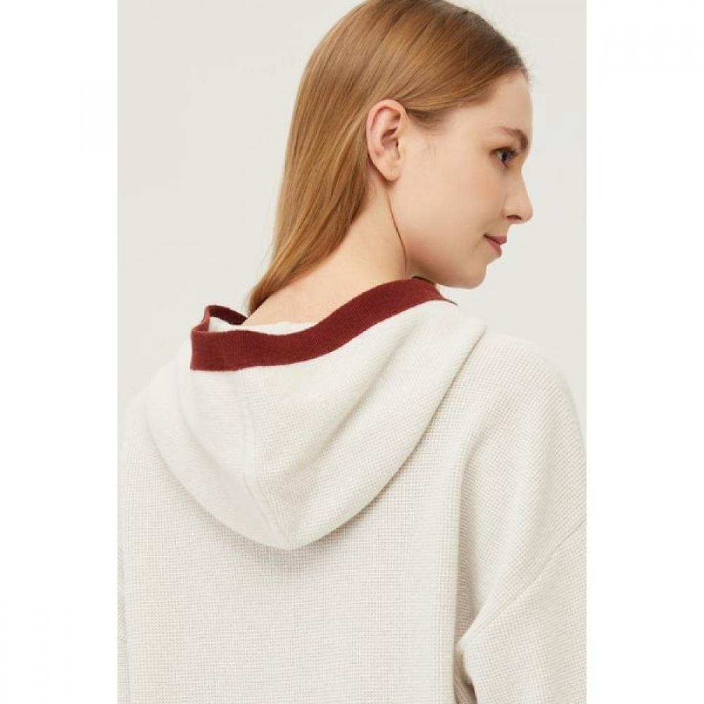 Benetton Embroidered Color Hoodie Knit Bakp09411