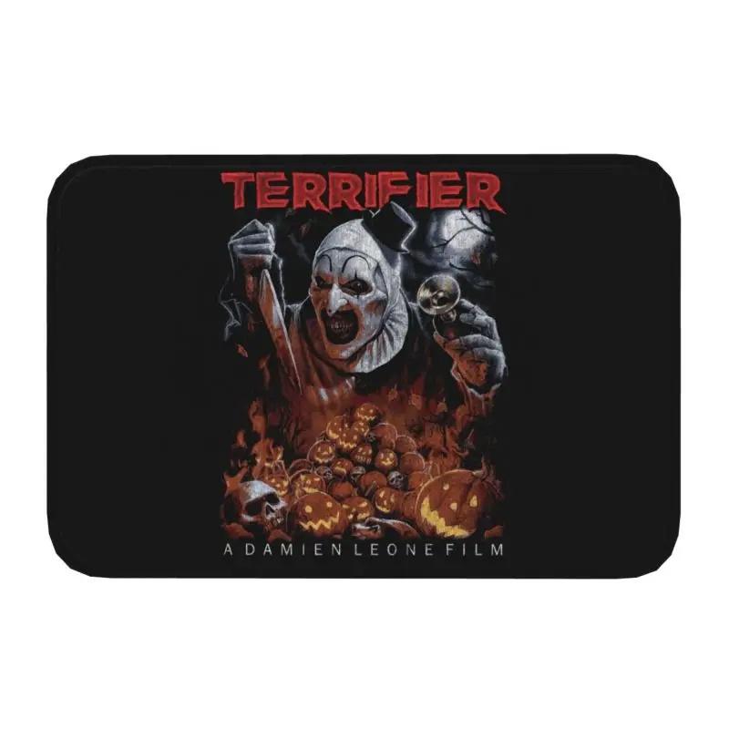 Horror Halloween Movie Terrifier Clown Front Door Mat Anti-Slip Indoor Absorbent Doormat Kitchen Balcony Entrance Rug Carpet