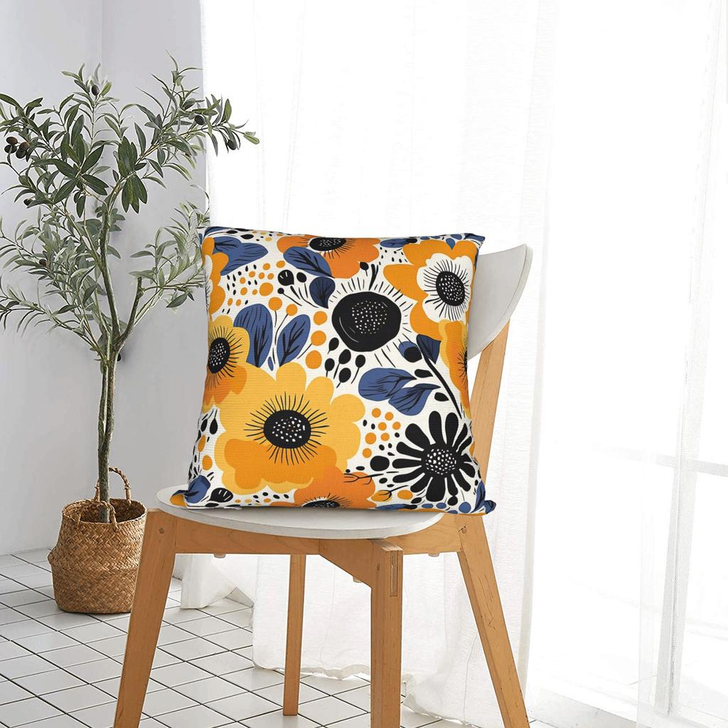 Pillow Case Colorful Floral Blue Orange Comfy Pillow Cover For Wedding Party Home Decor Morden Pillowcases