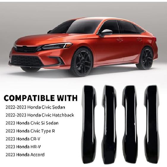 4x Gloss Black For -2025 Honda Accord Exterior Door Handle Cover Accessories