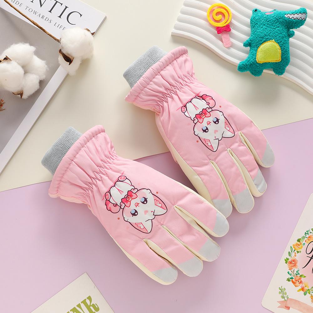 Windproof Children's Winter Ski & Cycling Gloves - Water-Repellent, Fleece-Lined, Cold-Resistant for Boys & Girls