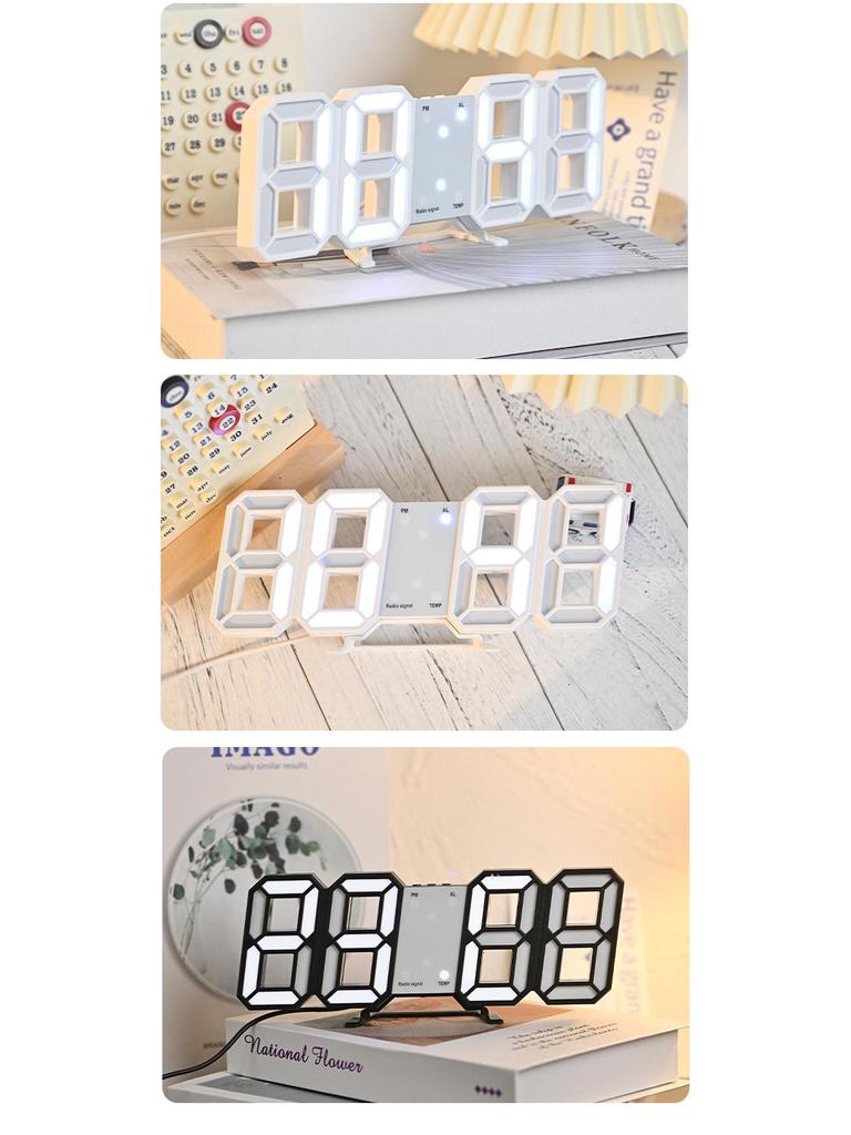 3D Stereo LED Digital Wall Clock with German & Japanese Radio Calibration