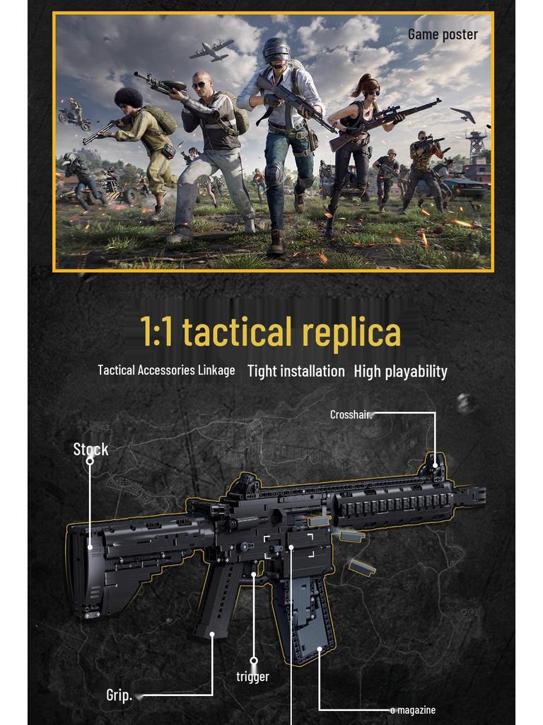 Xiao Luban AKM416 Assault Rifle Building Block Toy - Birthday Gift for Boys