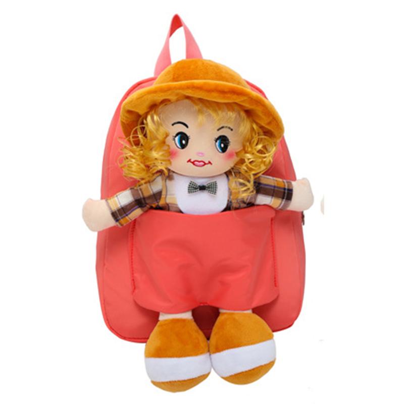 Magical Cartoon Backpack with Removable Plush Doll - Perfect for Your Little One's Nursery Adventure! Kids Girls Backpacks