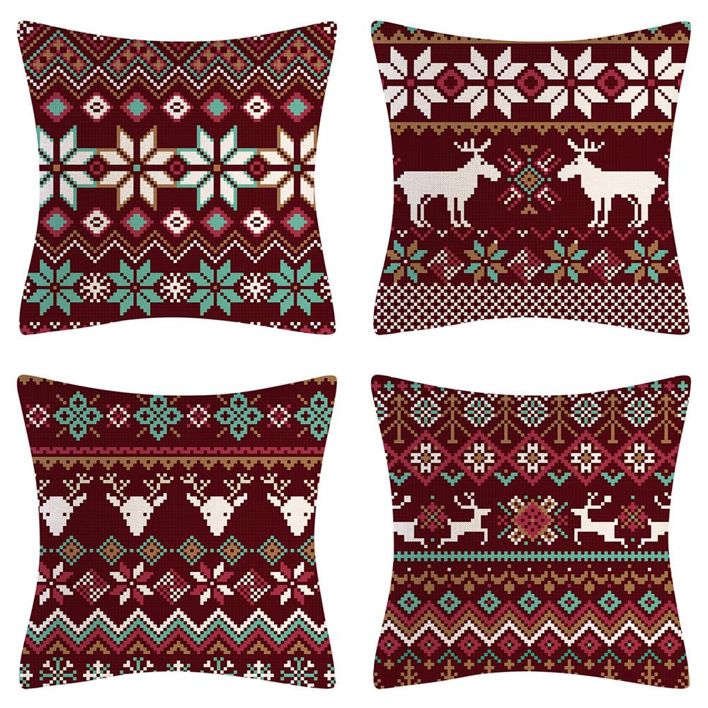Christmas Pillowcase Combination Multi-patterned Cushion Party Festive Sofa Living Room Pillowcase Pillowcase