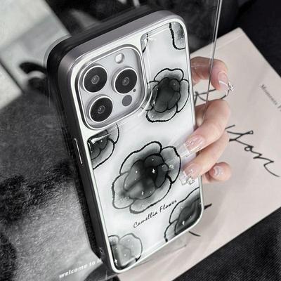 Zhitai Electroplated Silver Edge Drip Glue Phone Case for iPhone 13, 14, 15, 16Pro Max and Huawei P70