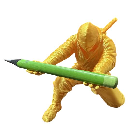 

3D Printed Ninja Pen Holder Desk Organizer for Office Classroom Creative Pencil Stand Ornaments Study Gifts for Kid жовтий