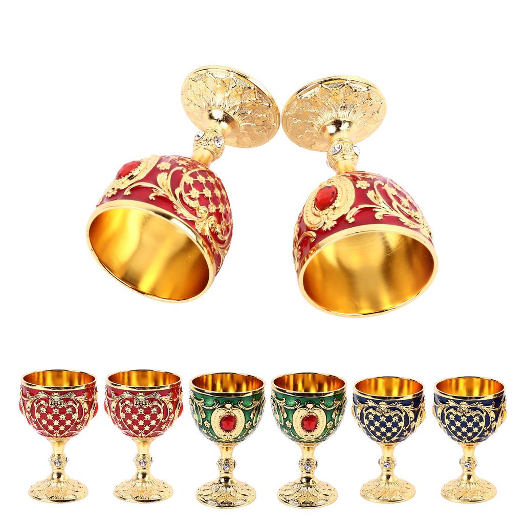 Weinglas im Vintage-Stil, Zinklegierung, elegante, dekorative Retro-Gläser mit Stiel für Zuhause, Bar, Party, 2 Stück