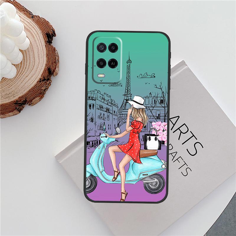 Fashion Girl Case For Oppo A18 A38 A58 A78 A98 A79 A40 A60 A80 A16 A76 A96 A15 A74 A94 A54 A77 A17 Cover