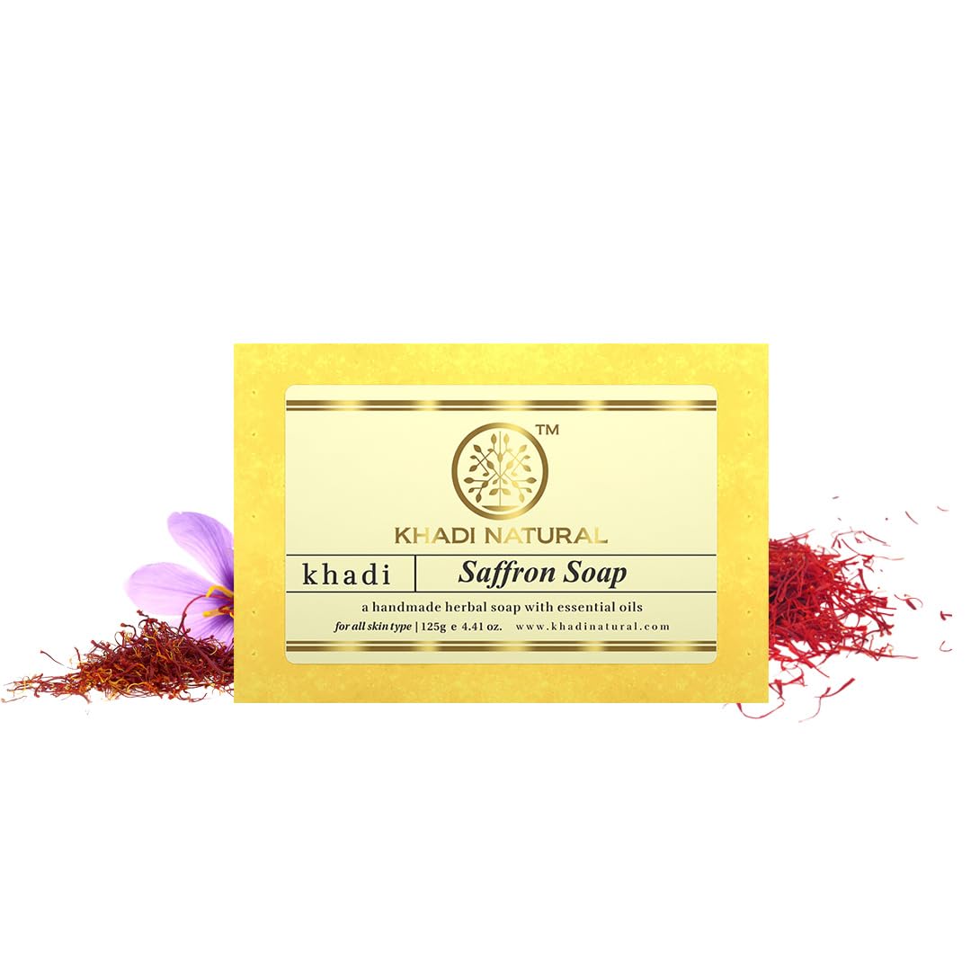 

Khadi Natural Saffron Soap 125 g X Pack Of 2 Deep Moisturizing Skin Brightening Bar For Natural Glow All Skin Types