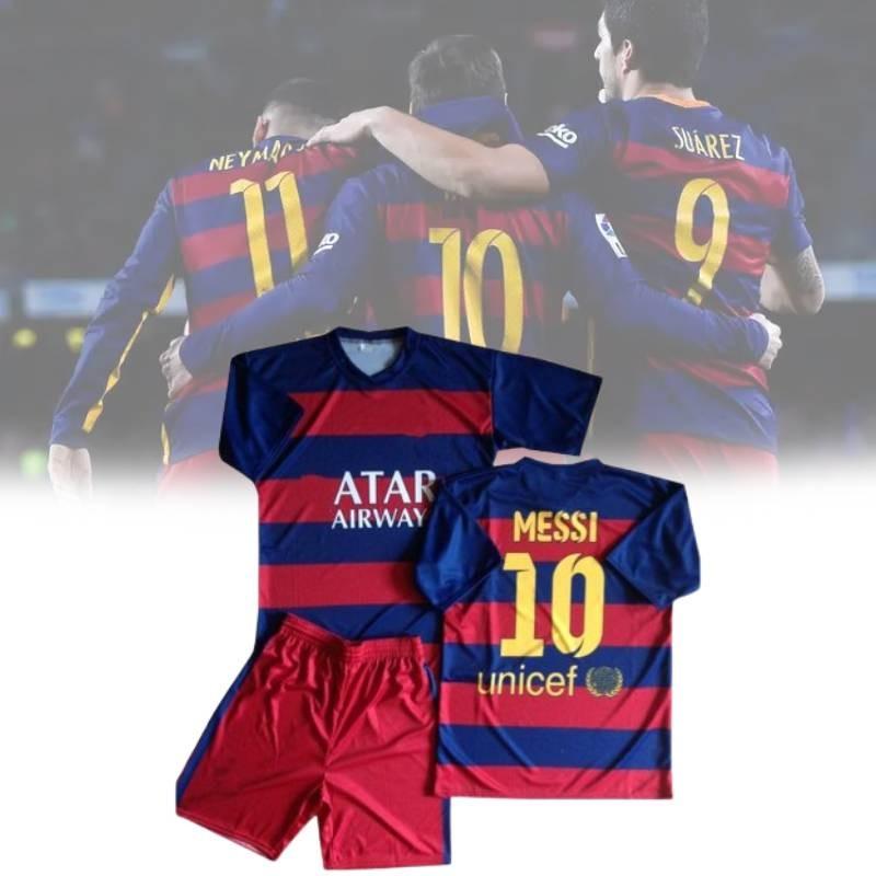 Fc Barcelona Vintage Voetbalshirt Set Met Ademende Modal Mix Voor Kinderen Sport