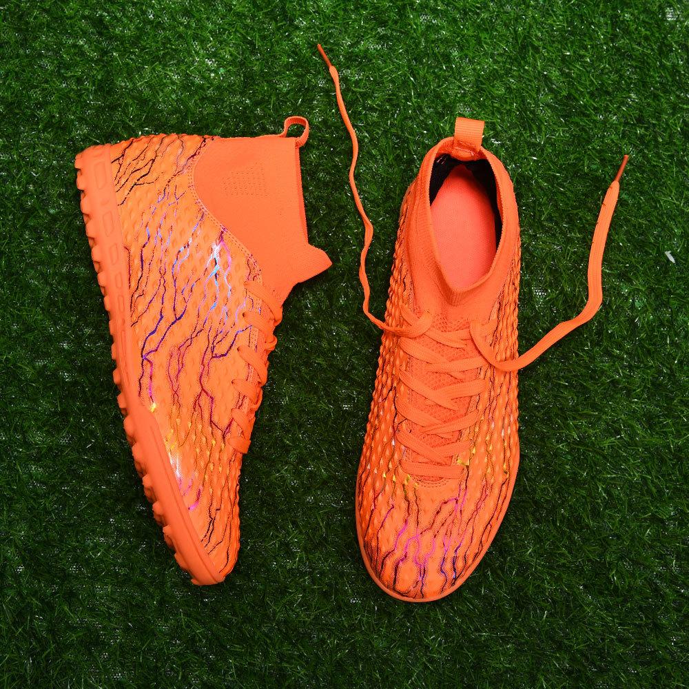 Männer Fußball Stiefel Lange Spikes Hohe Knöchel Fußball Schuhe TF Outdoor Gras Stollen Fußball Stiefel Training Sport Fußball Schuhe