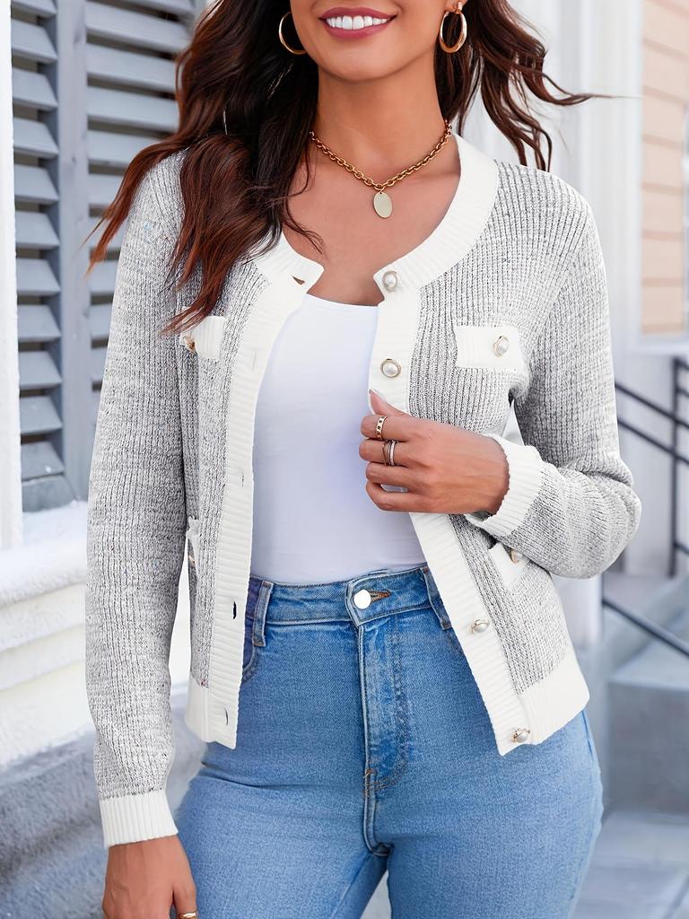Long Sleeve Color Block Sweater C 75111