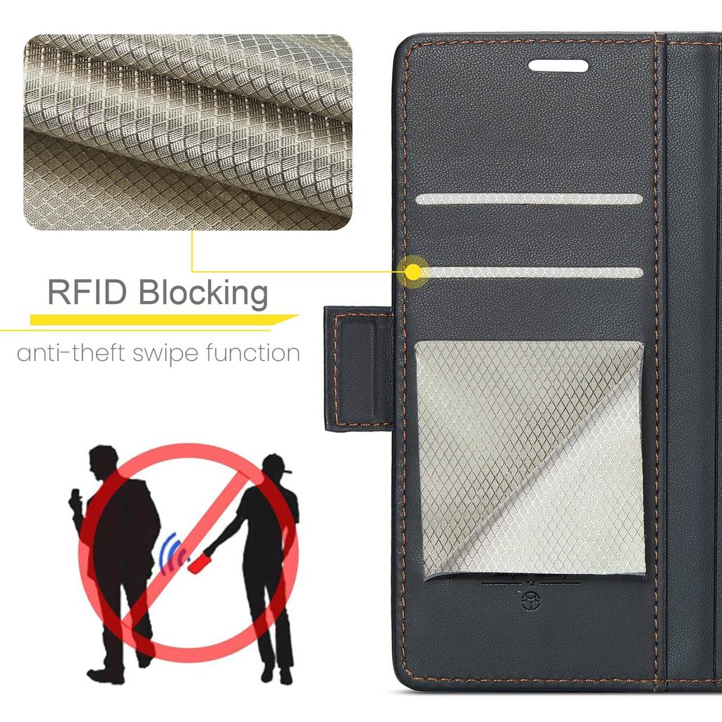 For iPhone 17 Pro Max 17 Air 17 Case With Card Holder, Wallet Case with RFID Blocking, Durable Leather Kickstand Magnetic Clasp
