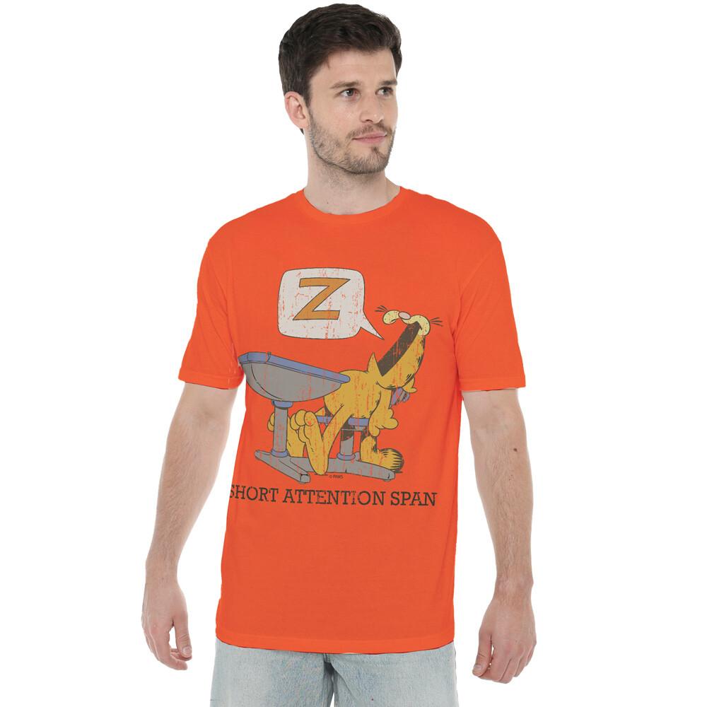 Garfield Attention Span T-Shirt S-4XL Orange S