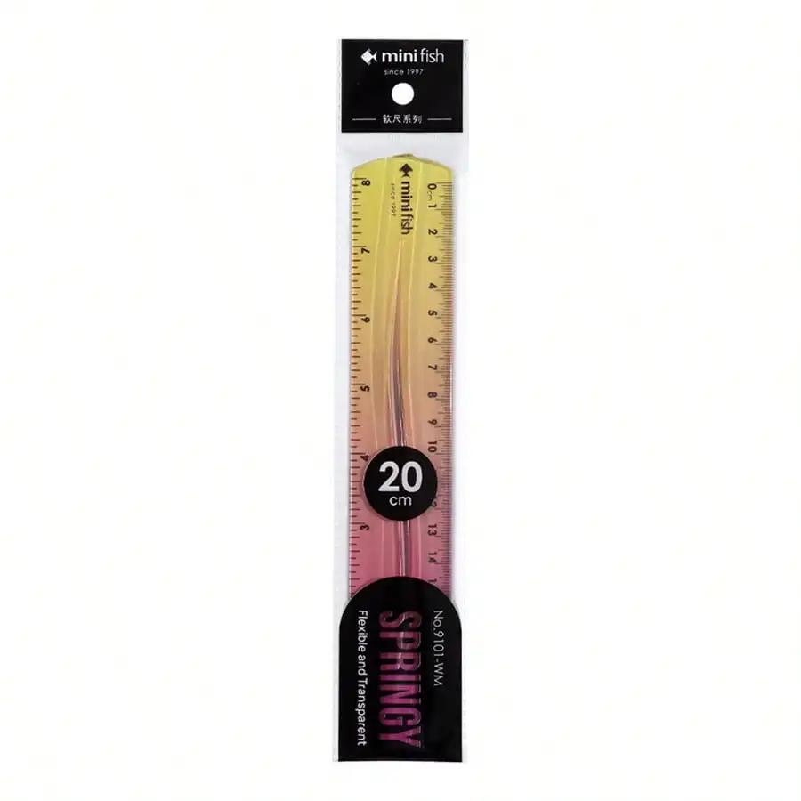 20cm/15cm Flexible Soft Ruler Gradient Rainbow Color Style Dual Unit Measurement In Cm and Inch  for Office Students School Use