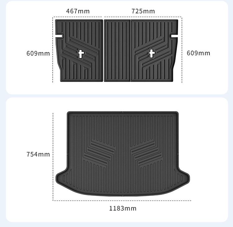 Zeekr X Car Floor Mats (23-26): TPE Floor Mats, Vehicle-Specific Trunk Mats & Seat Back Mats