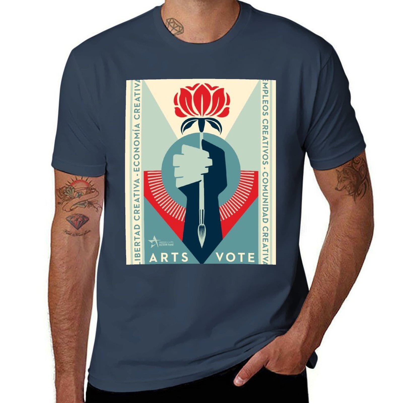 Artsvote 2020 Logo Vertical Spanish Tshirt Soft Antishrink Cotton Tee S