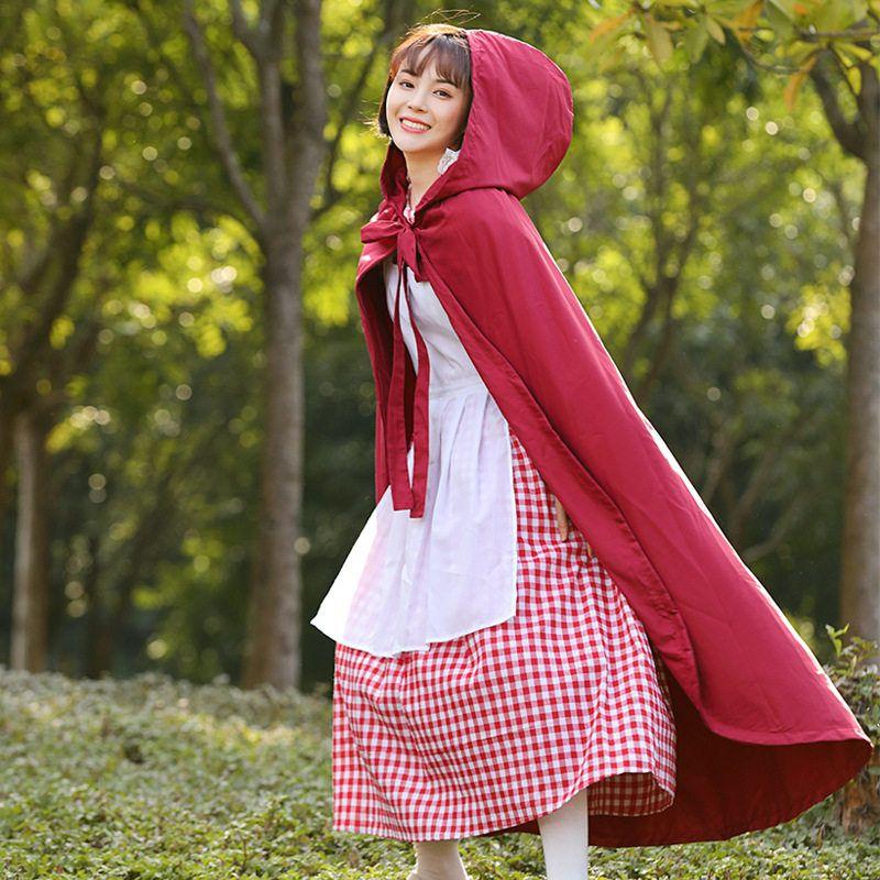 2021 New Fairy Tale Little Red Riding Hood Costume Halloween Costume Drama Stage Performance Family Outfit