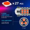 High-Power Red LED Brake Lights with Aluminum Body - 27 LED Chips for Maximum Road Safety & IP65 Waterproof
