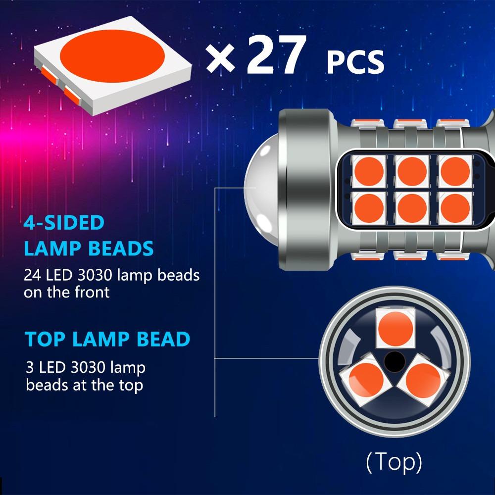 High-Power Red LED Brake Lights with Aluminum Body - 27 LED Chips for Maximum Road Safety & IP65 Waterproof