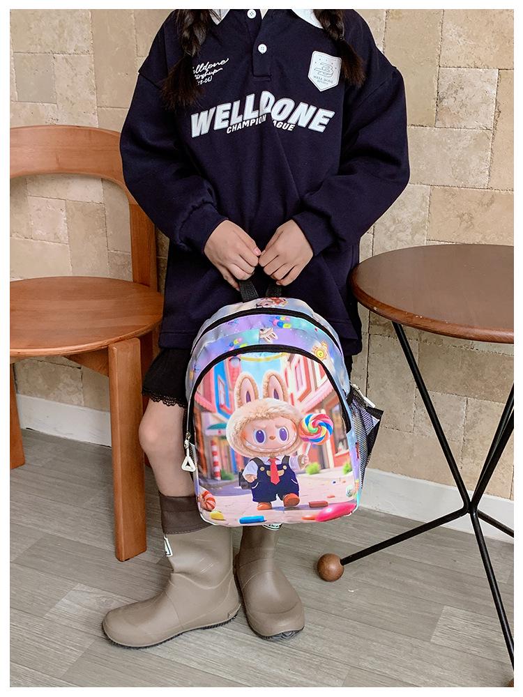 Large Capacity Cartoon Backpack for Kids - Cute, Fashionable, and Casual for School and Outdoor Use.