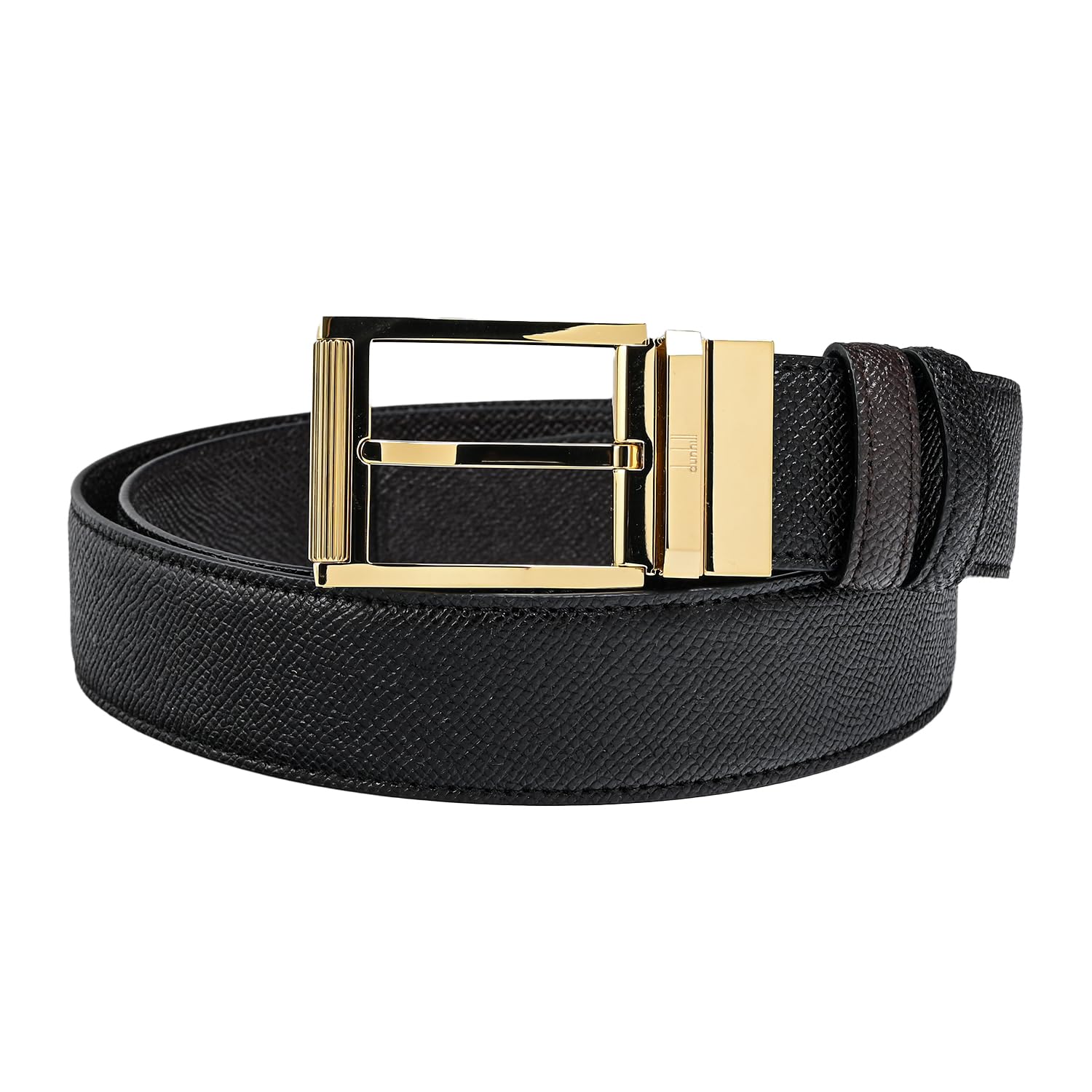 

Dunhill Cadogan Reversible Rectangular Belt with Roller Size Size 90 Buckle, 35mm, Men s, Black/Brown, 23F4T39AC236, [Used] чорний