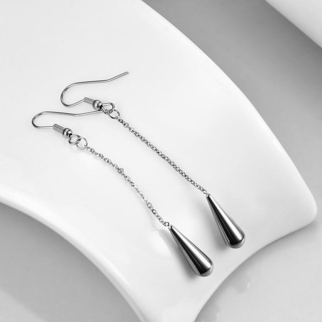 Simple Geometric Long Water Drop Earrings - European & American Fashion