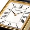 SEIKO Overseas Model Quartz Watch, Made in Japan Sapphire Glass Model SWR104, Gold/White/Black Leather, Men's