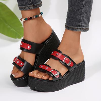 Plus Size Shoes for Women 35-43 Summer 2026 Fashion Women Slip On Platform Wedges Round Toe Non-slip Sandals Women Shoes