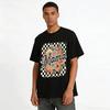 Vintage Checkered Floral Mama Print Casual Loose Short Sleeve Top Pure Cotton T-shirt