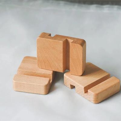 5pcs/pack Beech Wooden Embroidery Hoop Base Mobile Phone Stand Holder Portable Double Slot Bracket Embroidered Ornaments