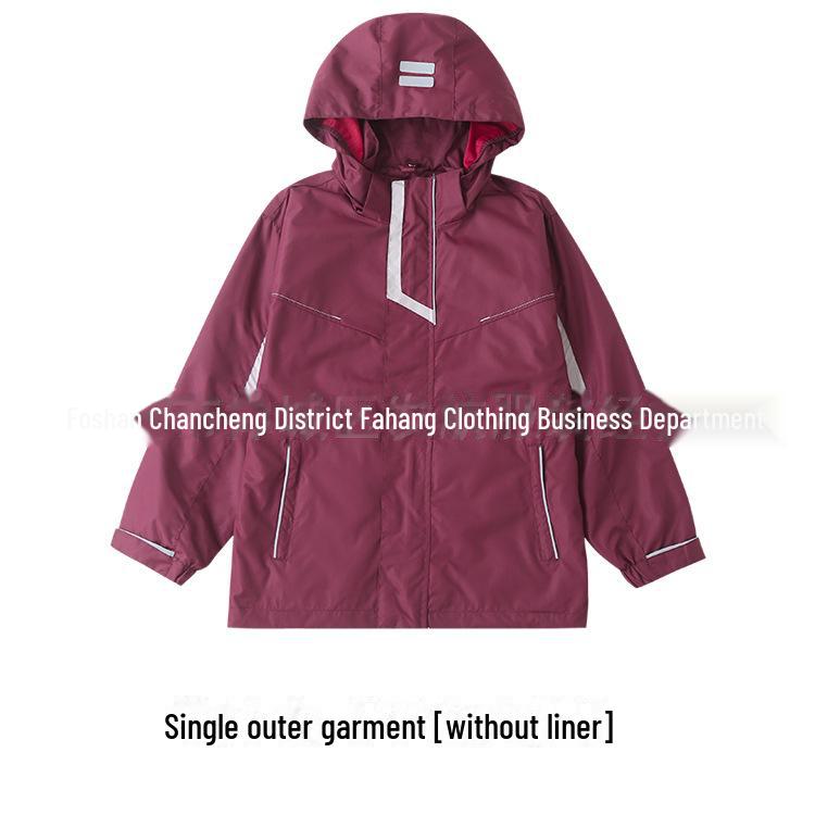 

Детская хлопковая куртка красного и светло-серого цвета с капюшоном и бархатной подкладкой — идеально подходит для начальной и средней школы. 180 cm