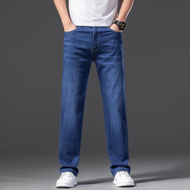 Four Seasons Herren Elastische Eisseide Atmungsaktive Slim Straight Jeans
