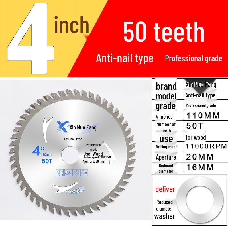 High-Speed Steel & Tungsten Circular Saw Blade for Wood & Aluminum, 4-10 Inch, Fits Hand Angle Grinders